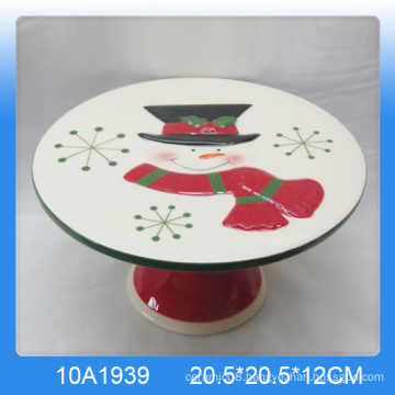 Lovely ceramic snowman cake stand for 2016 Christmas gift